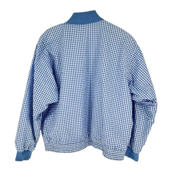 Vintage 90s Gingham bomber windbreaker jacket - Picture 5 of 8